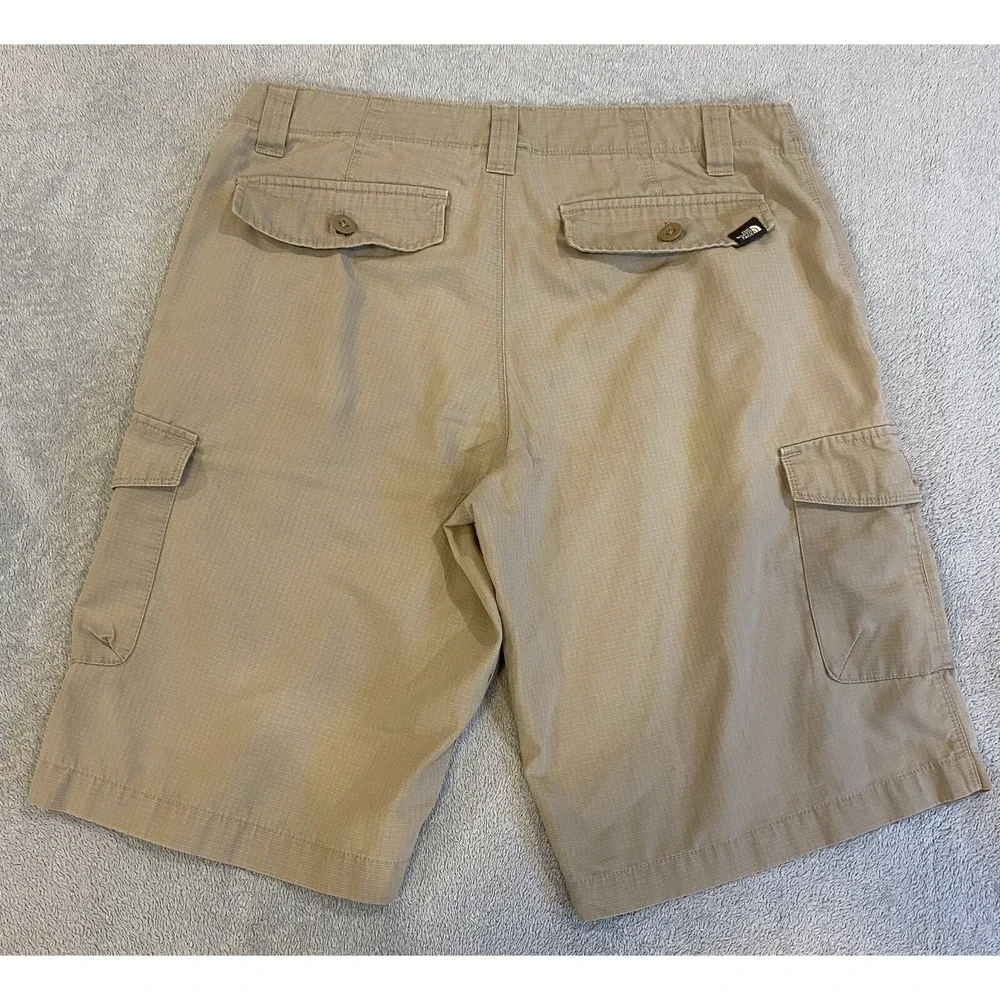 Mens North Face Cargo Shorts Khaki Beige Brown Size 34